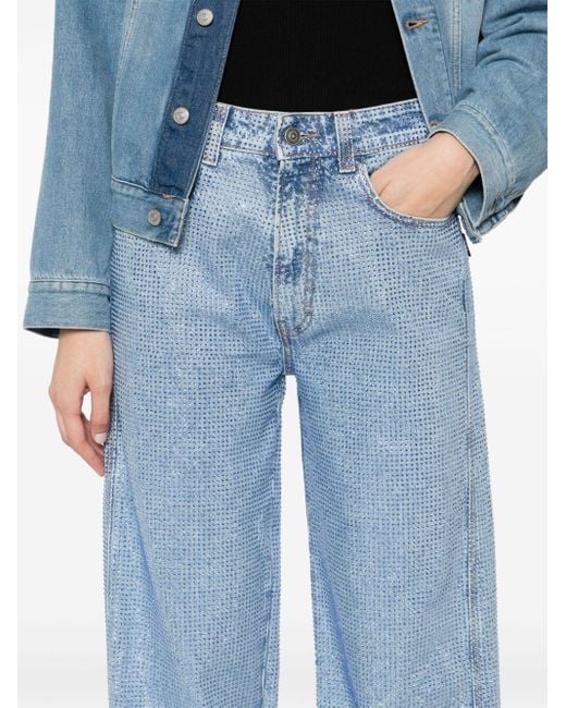 Haikure Blue Winona Low-rise Wide-leg Jeans