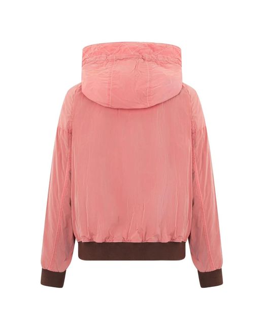 Moorer Pink Hooded Zip-Up Jacket