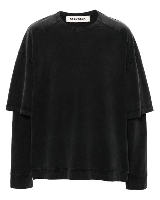 DARKPARK Black Theo Layered-effect T-shirt for men
