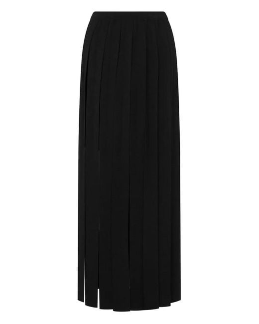 Moschino Black Pleated Maxi Skirt