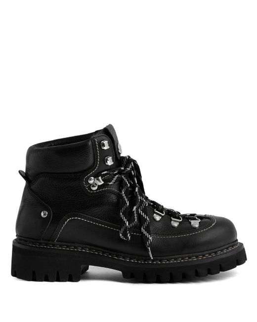 DSquared² Leather hiking boots in Black für Herren