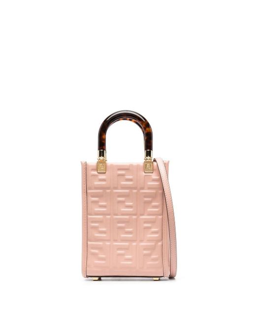 Fendi Pink Ff-monogram Leather Tote Bag