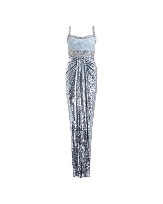 Jenny Packham Blue Only You Sequin-Embellished Gown
