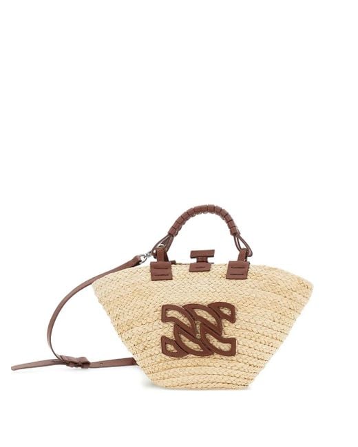 Sac À Main Panara En Paille Tressée Casadei en coloris Natural