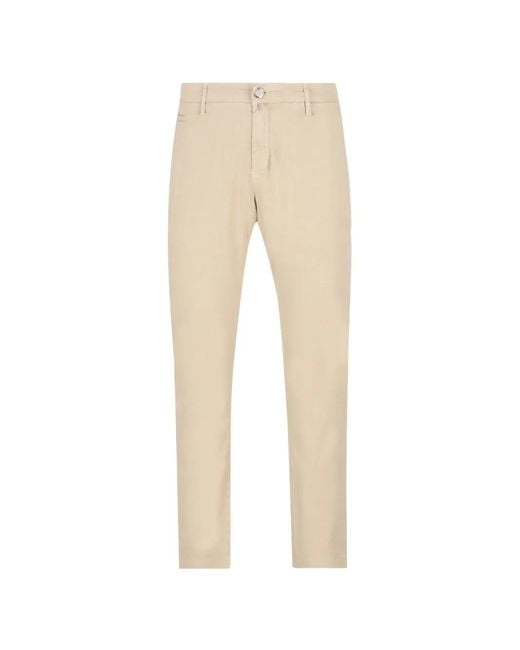Jacob Cohen Natural Button-Fastening Trousers for men