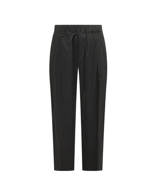A PAPER KID Black Logo-Patch Trousers for men