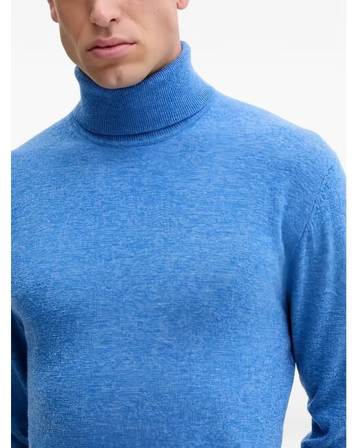 Benetton Blue Roll-Neck Sweater for men