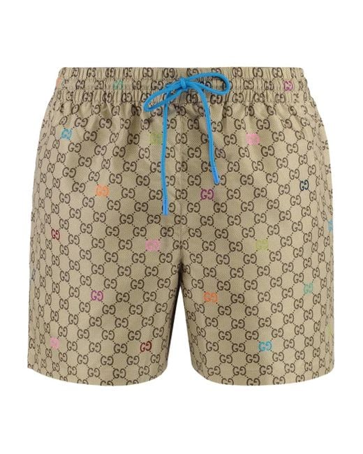 Gucci Men's Natural Gg Swim Shorts