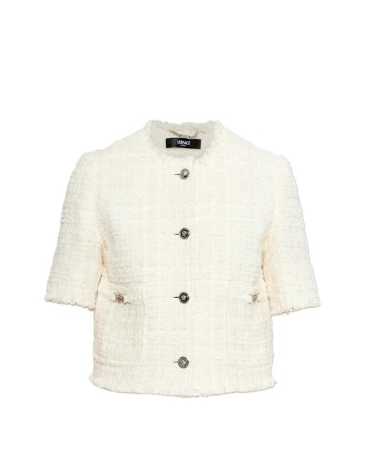 Versace White Jacke Mit Kurzen Ärmeln