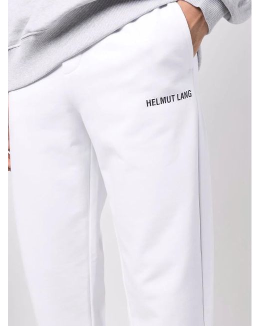 Helmut Lang White Logo-Print Track Pants for men