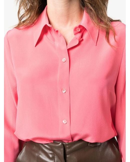 Stella McCartney Pink Long-Sleeve Silk Shirt