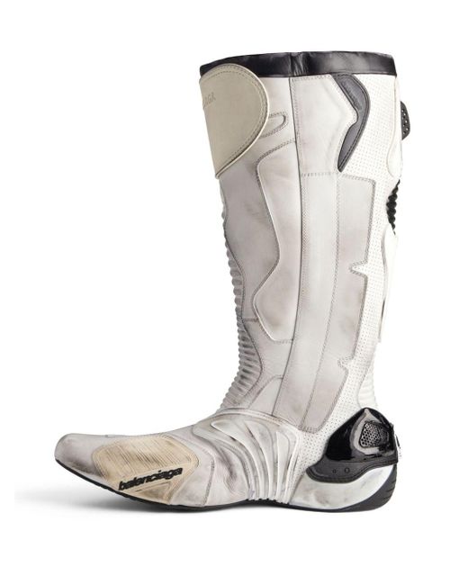 Bottes Biker Boot en cuir Balenciaga pour homme en coloris White