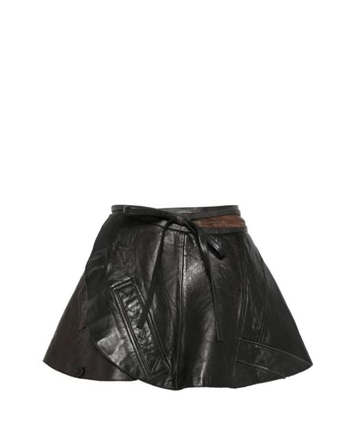 ALAINPAUL Black Warp Leather Shirt