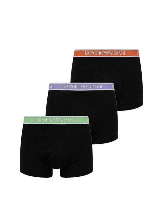 ARMANI EXCHANGE Black Logo-Waistband Boxers (Set Of Three) for men