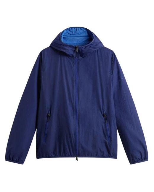Woolrich Blue Ultralight Hooded Jacket for men
