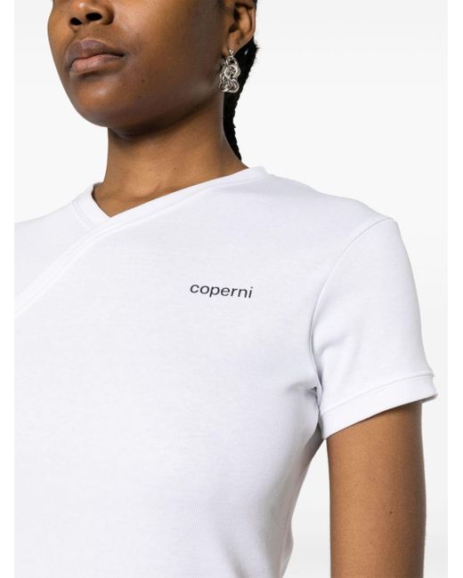 Coperni White T-Shirt mit Logo-Print
