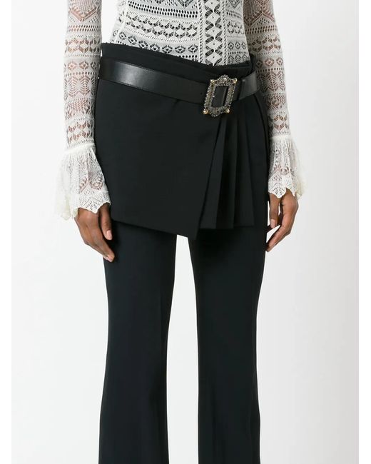 Alexander McQueen Black Pleated Wrap Mini Skirt