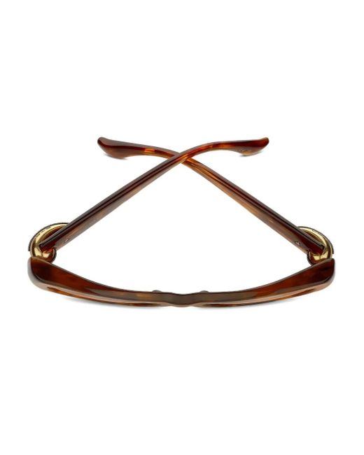 Etro Brown Tortoiseshell Rectangle-Frame Sunglasses