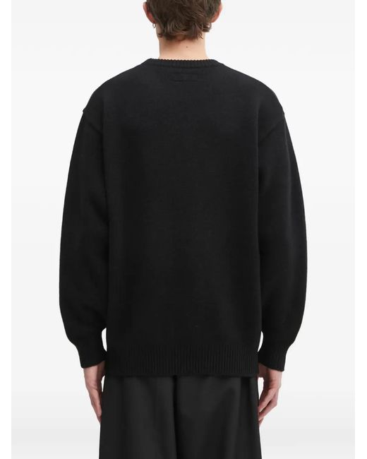 Wacko Maria Black Logo-Embroidered Sweater for men