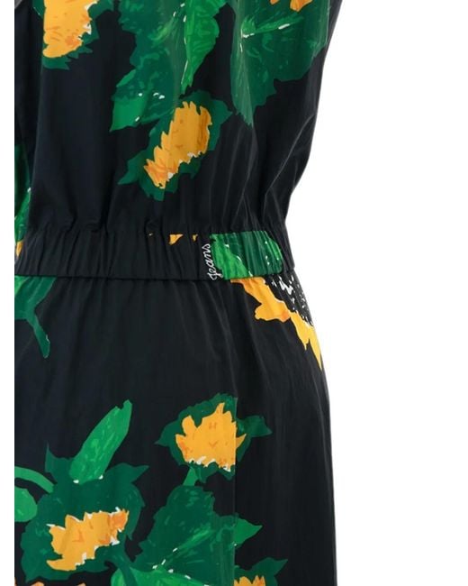 Moschino Green Sunflower-Print Maxi Dress
