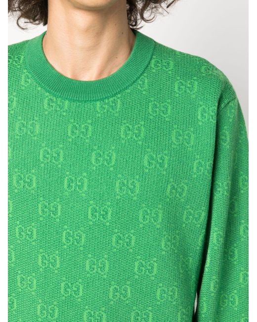 Gucci Trui Met Jacquard Logo in het Green voor heren
