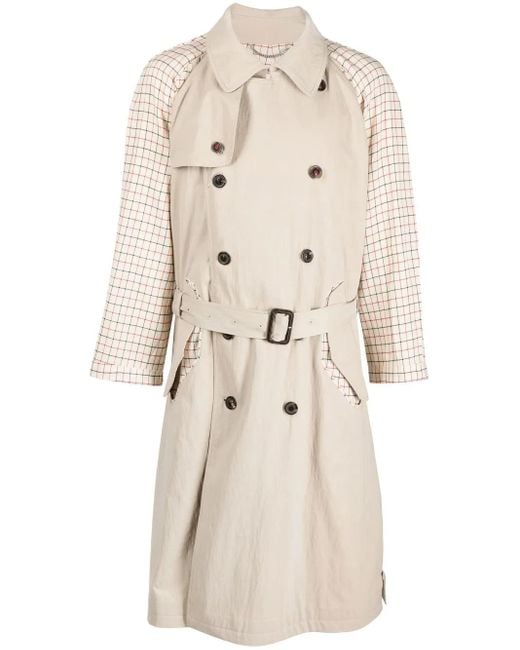Maison Margiela Natural Spliced Belted Trench Coat for men