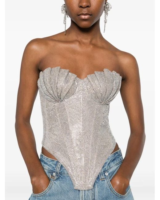 Corset À Ornements En Cristal GIUSEPPE DI MORABITO en coloris White