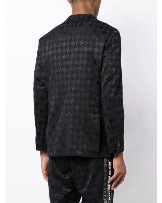 MASTER BUNNY EDITION Black Jacquard Single-Breasted Blazer for men