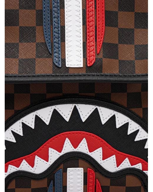 Sprayground Black Checked-Pattern Messenger Bag