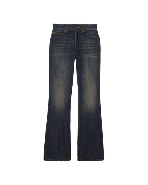 Burberry Blue High-Rise Bootcut Jeans