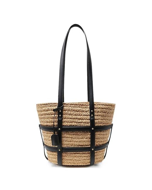 Saint Laurent Natural Woven Cage Shoulder Bag