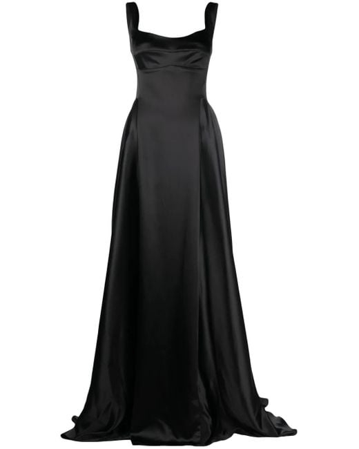 Atu Body Couture Black V-Back Satin Gown