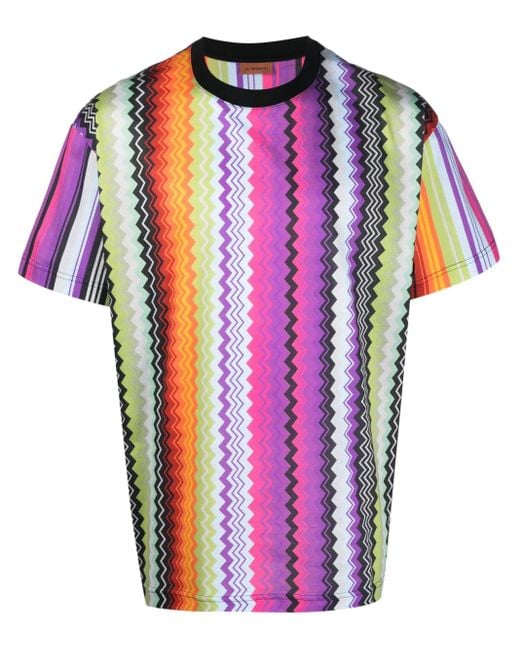 Missoni T-Shirt Mit Zickzackmuster in Pink für Herren