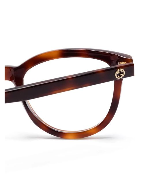 Gucci Brown Tortoiseshell-Effect Glasses