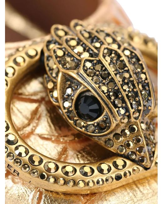 Kurt Geiger Natural 60Mm Snake-Embossed Crystal-Embellished Slingback Pumps