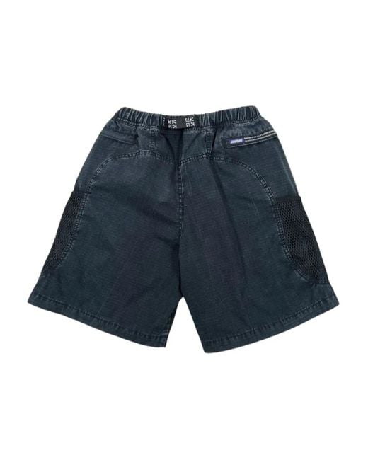 DevÁstates Blue Webbing-Belt Cargo Shorts for men