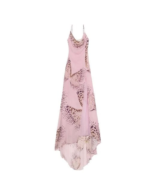 Blumarine Pink Butterfly-Print Maxi Dress