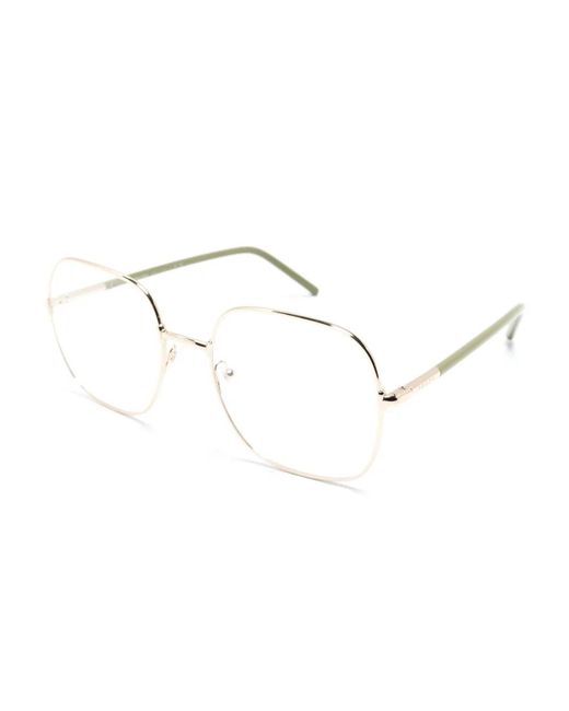 Prada Metallic Square Frame Glasses