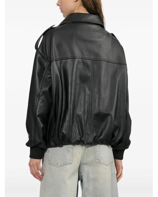 Halfboy Black Snap-Button Leather Jacket