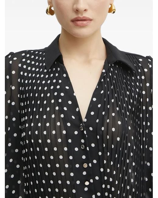 Morgan Black Polka-Dot Blouse