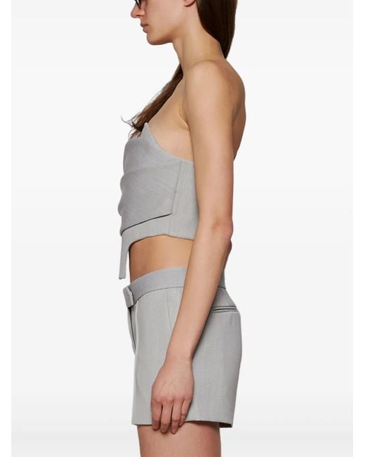 Alex Perry Gray Strapless Corset Top