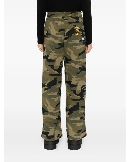 Mini Cream Trainingsbroek Met Camouflageprint in het Green