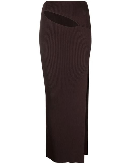 Christopher Esber Brown Slash-Detail Maxi Skirt