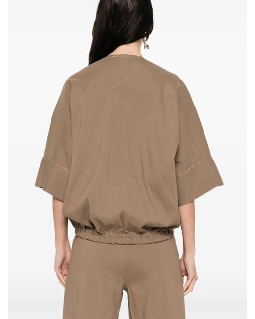 Fabiana Filippi Natural Chain-Link Detail Blouse