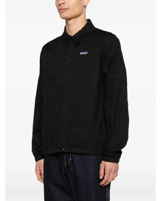 Patagonia Black Logo-Patch Overshirt for men