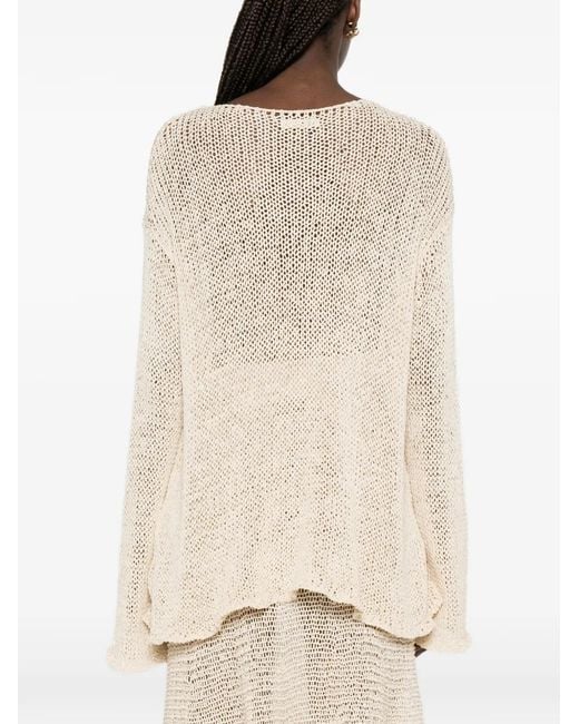 Khaite Natural Davet Open-Knit Top