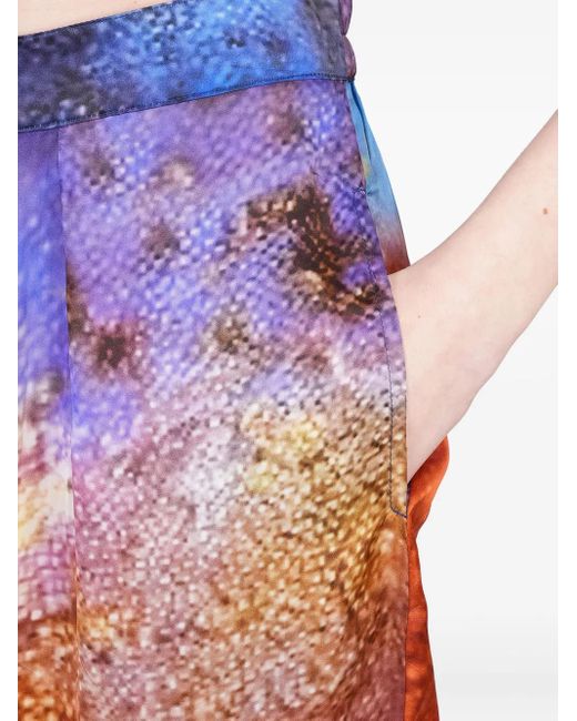 Yavi Blue Abstract-Print Trousers
