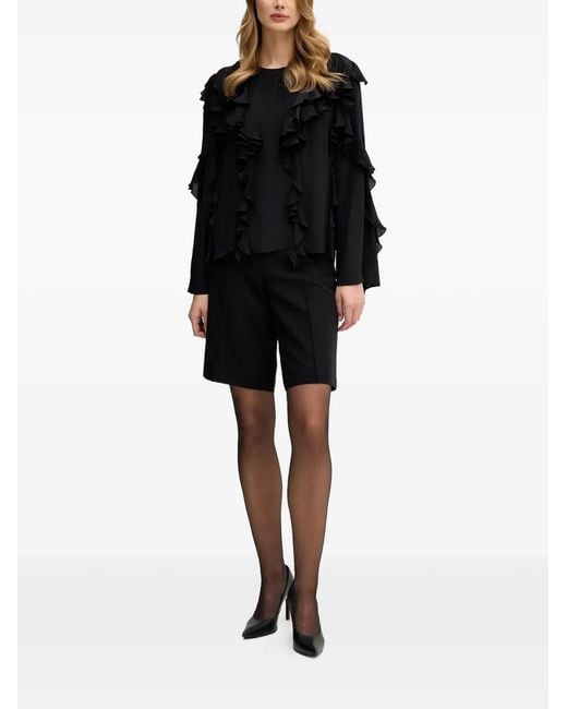 Sisley Black Ruffled Blouse