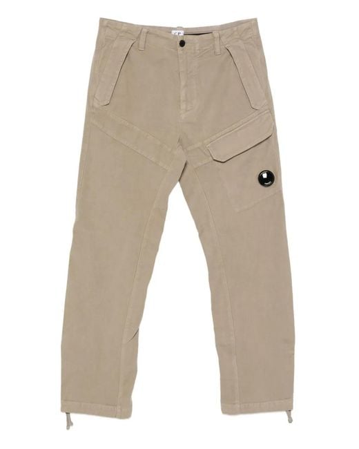 C P Company Natural Cargo-Pocket Cotton Pants for men
