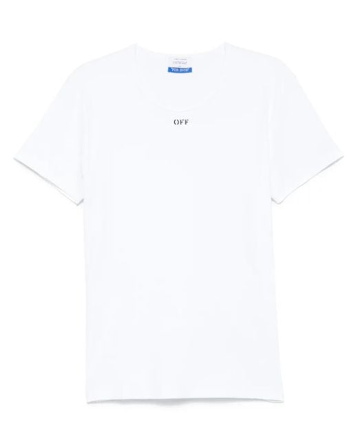 Off-White c/o Virgil Abloh White Off-Stamp Ribbed T-Shirt for men